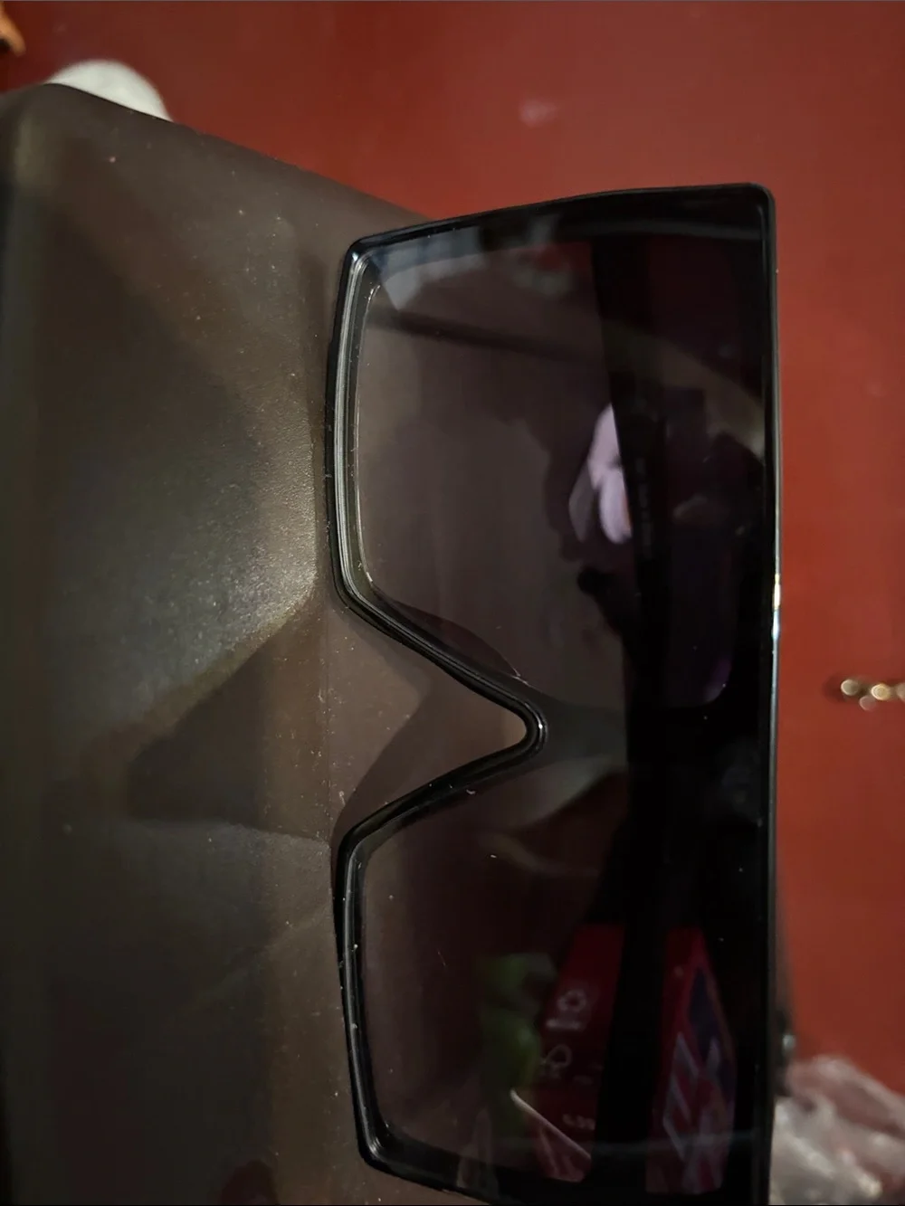 Oversized Black Shield Sunglasses